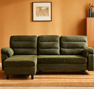 3-Seat Modular L-Shaped Chaise Lounge Sectional Couch - Deep Seat Sleeper, Modern Upholstered Chic Cloud-Soft Double-Cushioned Sofa Set, Couch for Living Room Apartment Furniture