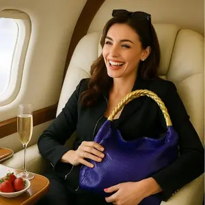 "Comfortable Chic" A Purple Opulent Python Shoulder Bag (Special Edition Royal Purple)