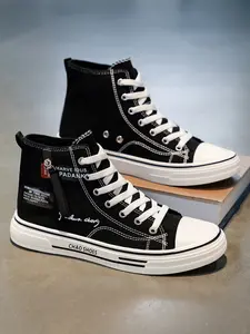 High Top Canvas Shoes Autumn Retro Casual Sneakers, Sports Shoes, Trendy Zipper Decor Student Shoes, Comfortable and Stylish Footwear for Men and Women