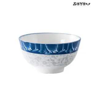 Viral Chinese Style Blue Wave Ceramic Bowls! BOYOU 4.5 Inch Underglaze Rice Bowls Set, Microwave & Dishwasher Safe, Thickened Anti-Scald Stackable Bowls for Pasta, Soup, Home Kitchen Upgrade Must-Have!