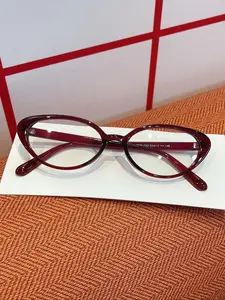 Women's Cat Eye Full Rim Rivet Metal Hinge Fashion Casual Anti-Blue Light Glasses, Stylish Eyewear for All Seasons, Fashion Eyeglasses