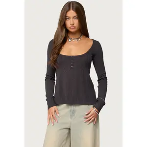 Jaylah Cable Knit Babydoll Top