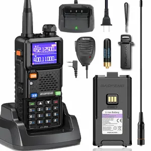 Baofeng UV-5RM 10W Multi-Band Ham Radio Walkie Talkie, 2500mAh Rechargeable Walkie Talkies Battery, USB-C Charging, 5-mi Reach, 999 Channels, Chirp Compatible 2-Way Radios, Monitoring Function for Adults