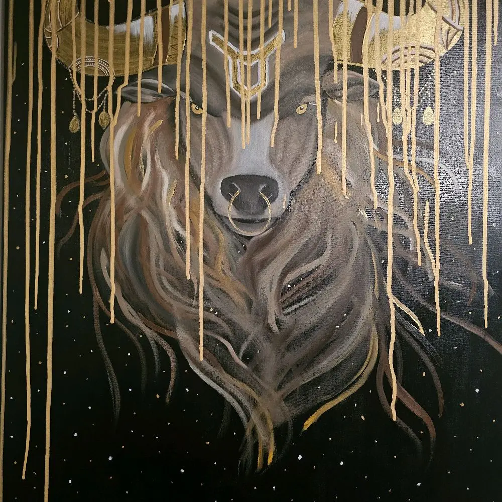 30x40 oil painting "Taurus Bull"