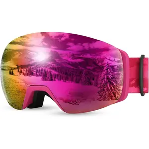 FEISEDY Magnetic Ski Goggles for Men Women Youth Frameless Snow Goggles 100% UV Protection Snowboard Goggles B0020