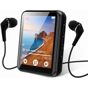 64GB Mini MP3 Player with Bluetooth 5.3, Full Touchscreen Portable MP3 Music Player with Speaker, FM Radio, Voice Recorder, E-Book, HiFi Sound, Ideal for Sports, 128GB Expandable Memory, Media Player