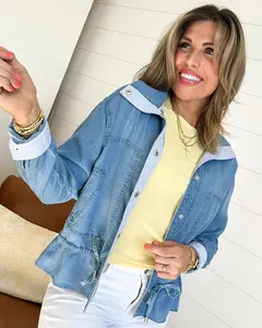 The Breezey Contrast Trim Chambray Jacket