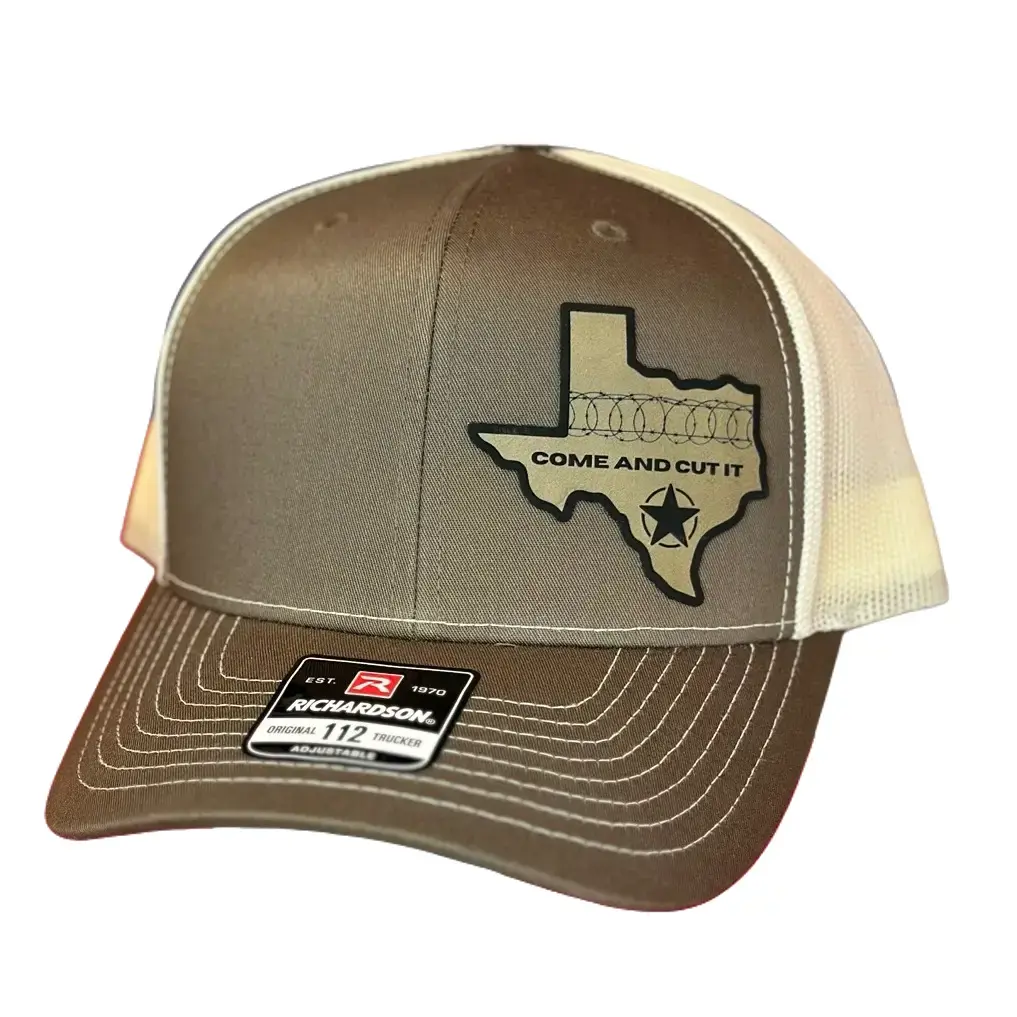 Texas Come and Cut It Richardson Unisex Adjustable Trucker Hat - Trucker Style Cap with Leatherette Logo Print
