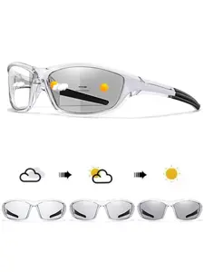 Photochromic Cycling Sunglasses, 1 Count Unisex Sports Eyewear, Ideal for Outdoor Activities and Travel, Sports Eyewear for Cycling, Running, Hiking