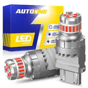 AUTOONE LED Strobe Brake Light Bulbs, Super Bright Tail light Halogen Replacement Bulb Brilliant Red, 7443/7440/7441/7444/T20/W21W, 2800LM 300% BrighterLED for Backup Light, Tail Light, Brake Light, Turn SignalLight, Parking Light, Pack of 2