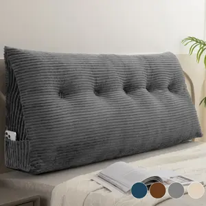 Coral Fleece Wedge Pillow Headboard Triangular Bed Pillow for Bed Sofa with Removable Cover king size reading cotton  pillow fluffy comfort Bolster