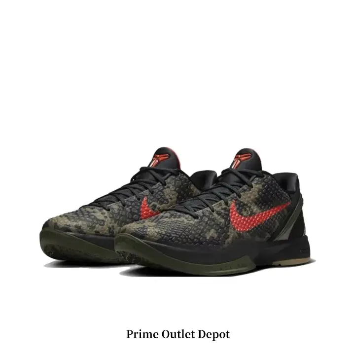Black & Red Camo Low-Top Retro Basketball Sneakers | Streetwear Shock-Absorbing Breathable Athletic Shoes