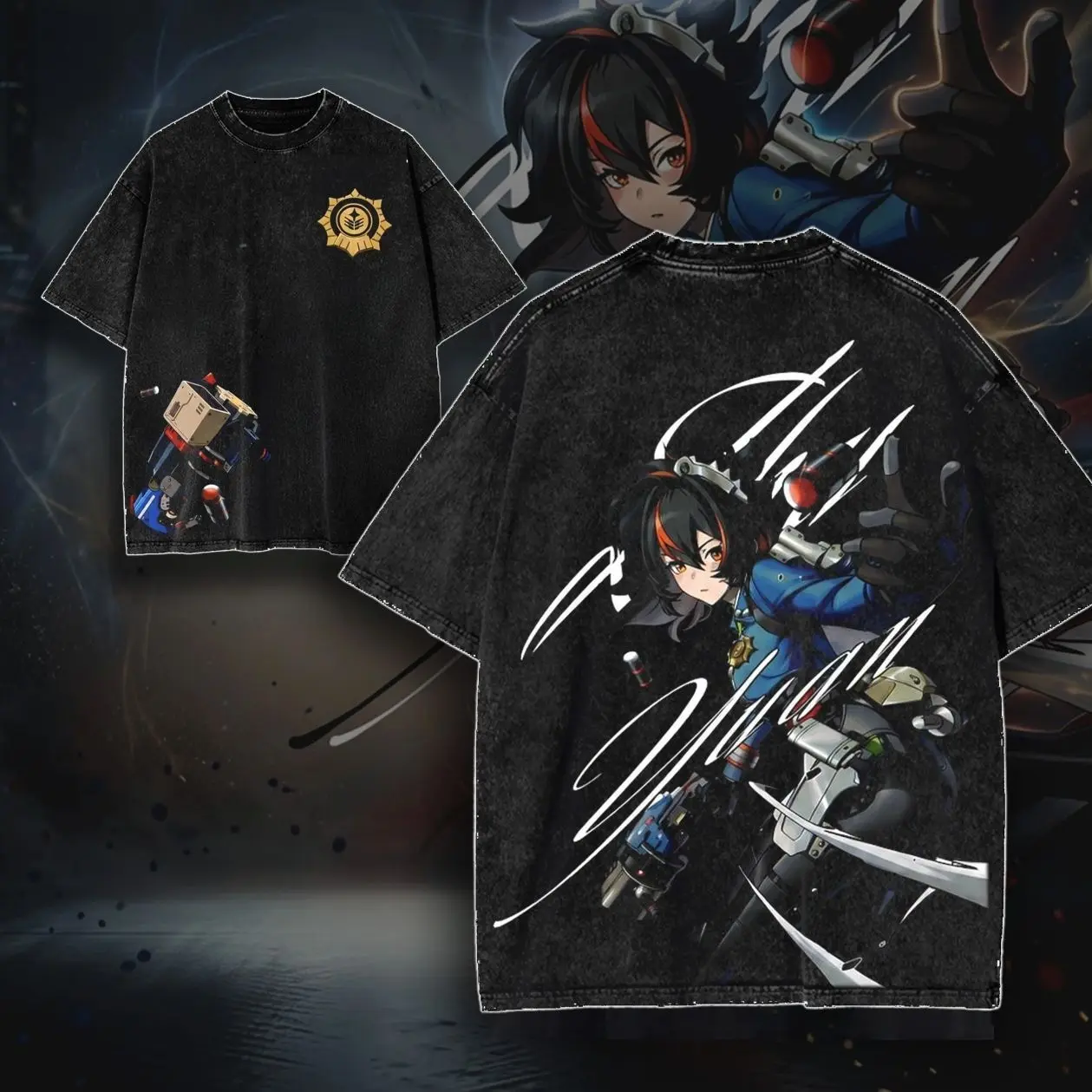 Zhu Yuan Zenless Zone Zero ZZZ Game Glitch Graphic T-shirt Streetwear Oversized Bungie Fan Gift Heavyweight Aesthetic Print Unisex Top RI8