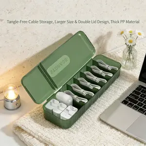 Data Cable, Storage Box, Mobile Phone Charger, Grid Box, Desktop Power Cord, Plug, Finishing Box, Storage, Minimalist Style.