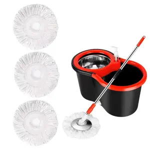 3Pcs Microfiber Replacement Mop Head Spin Mop Head Replacement 3-Pack, Microfiber Refill Heads Universal for 360 Spin Magic Mopping, Round Shape Standard Size （White）