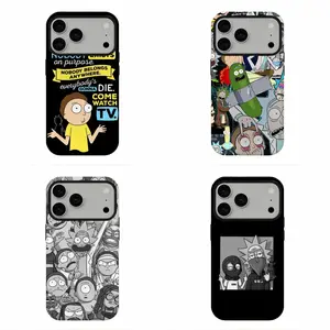 R1ck M0rty Cartoon Phone Case, Dark Humor Street Style Protective Cover, Compatible for iPhone 17 16 15 14 13 12 11 and for Samsung S26 S25 S24 S23 S22 S21, Perfect Holiday Gift