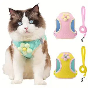 Cat Dog Harness and Leash Breathable Mesh Pet Chest Straps for Cats Puppy Walking Lead Ragdoll Chihuahua Vest Harness Bulldog
