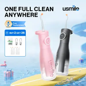 usmile C30 Cordless Water Flosser, 60s Continuous High-Pressure Flow, Stable Stream up to 110 PSI, 5 Intensity Levels for Teeth & Gum Care, USB-C Rechargeable, BPA-Free, IPX7 Waterproof for Travel & Home