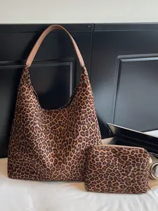 Tiger Stripe Handbag with Matching Storage Bag, Fashion Vintage Shoulder Bag/cosmetic Bag, Large Capacity Multifunctional Travel Bag