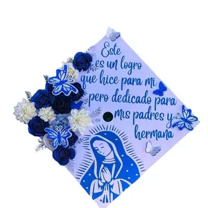 Virgen De Guadalupe, Graduation cap topper, Personalized Grad cap, Custom Graduation Cap Topper, Virgen Mary, Graduation 2025, paper flowers