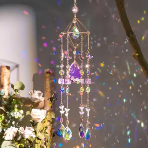 Bohemian Style Crystal Sun Catcher Ornament, Wall Hanging Ornament, Elegant Home Office Window Wall Decoration, Perfect Gift for Special Occasions