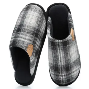 Men's Slippers Cozy House Slippers, Warm Soft Indoor Outdoor Cotton Slipper for Men with Memory Foam Gifts for Men Him Dad