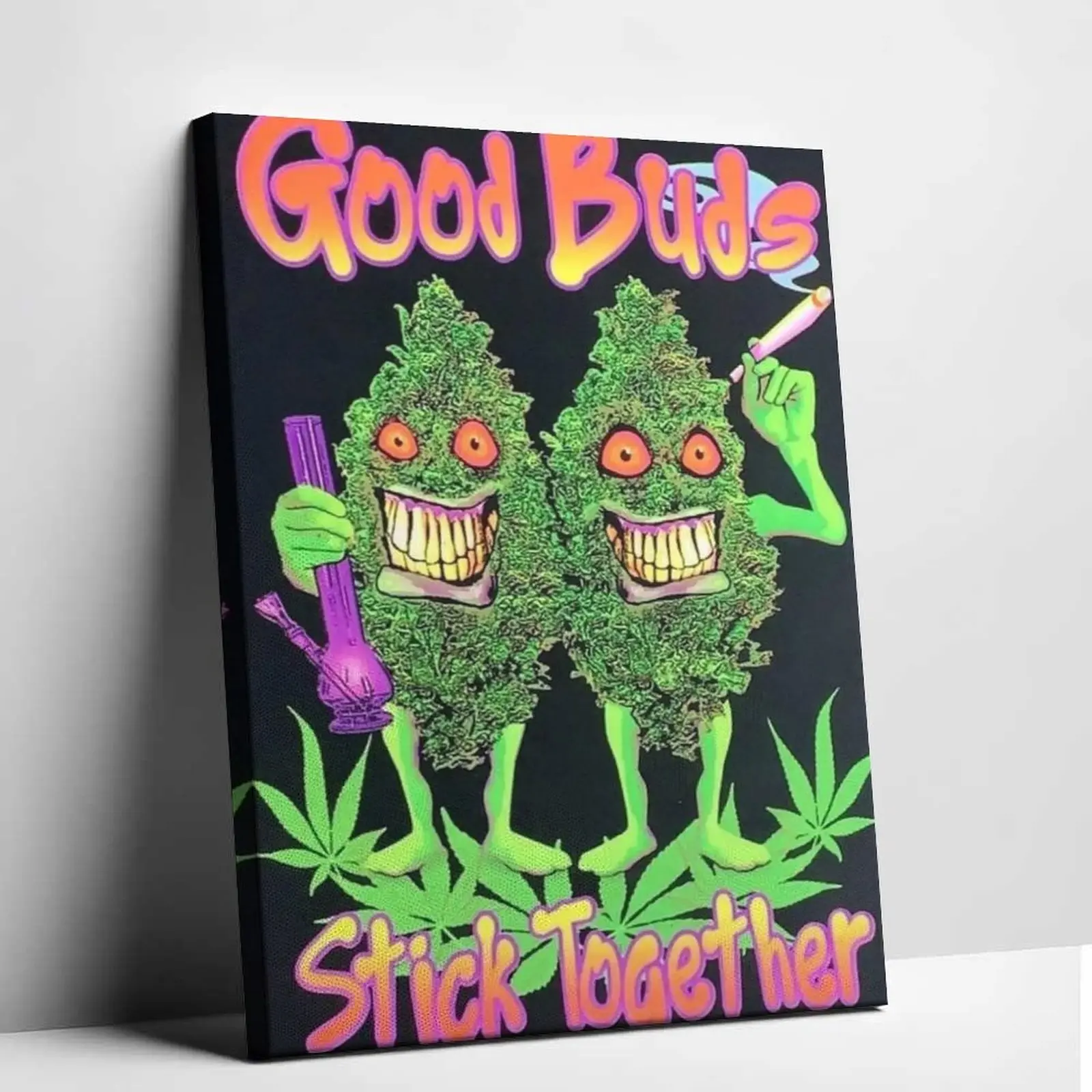"Good Buds Stick Together" Blacklight Pot Poster, Vintage Waterproof Unframe-Style Artistic Print & Painting, Box-Included Home Decor for Bathroom, Kitchen