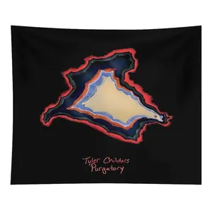 1pc 60x50in Polyester Hanging Tapestry - Country Music Purgatory Design, Lightweight Minimalist Wall Decor, Artwork for Bedroom, Living Room Decorative