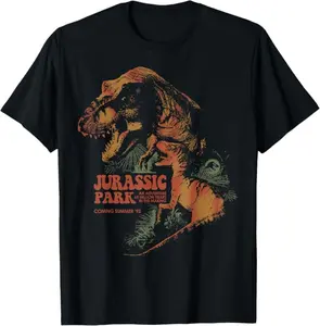 Jurassic Park T-Rex Vintage T-Shirt, Dinosaur Movie Graphic Tee, Retro Adventure Film Shirt
