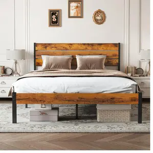 Queen Size Bed Frame, with Under Bed Storage, Solid and Stable, Noise Free, No Box Spring Needed, Easy Assembly