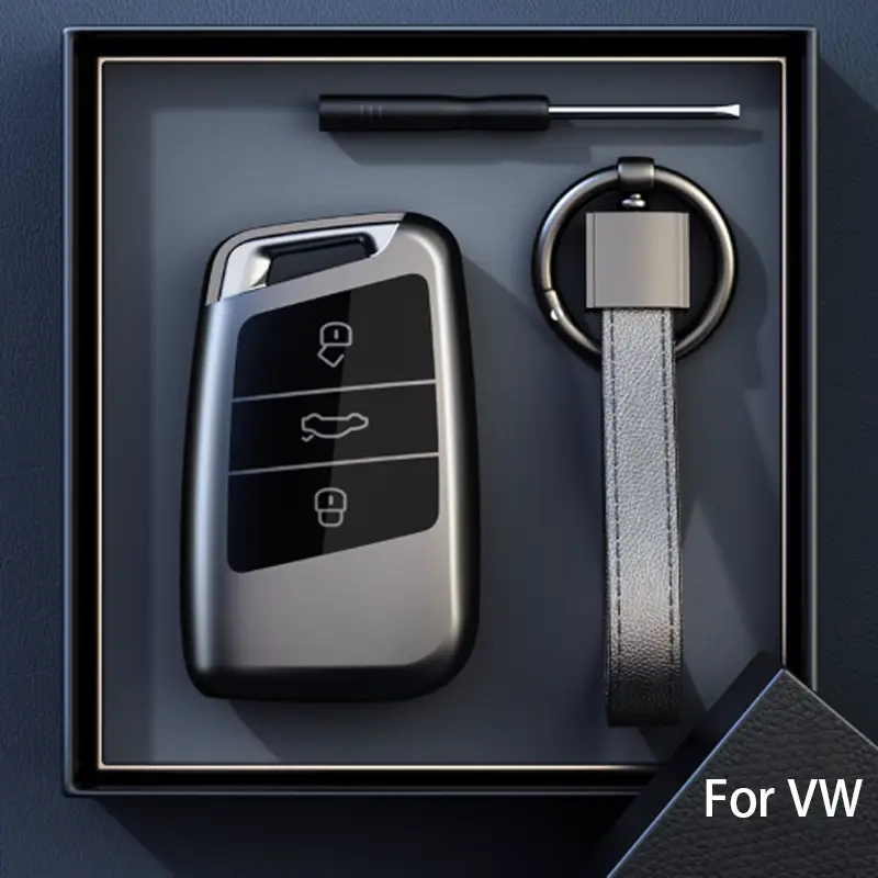 Titanium Gray for VW Volkswagen Magotan Passat B8 Skoda Superb Kodiaq A7 Remote Car Key Case Cover Holder Keychain Accessories