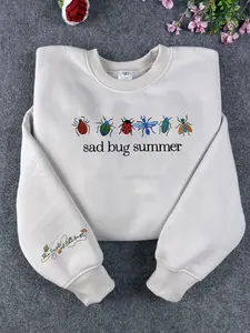 Sad Bug Summer T-Shirt – Kahan Inspired Indie Aesthetic embroidered sweatshirt,hoodie and quarter zip
