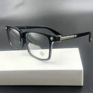 Chrome Hearts Square Frame Glasses for Men and Women, Casual Glasses, Stylish, Durable, Versatile, Polarized, Dustproof, Windproof, Anti-Blue Light, Anti-UV, Gifts for Her/Him
