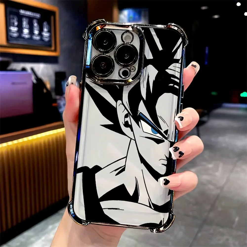 Anime Super Saiyan Transparent Soft Back Shockproof Smartphone Case - Drop-Proof Cellphone Protector Accessory for iPhone 16,15,14,13,12,11 Pro Max,X,XR,XS Max,8,7 Plus