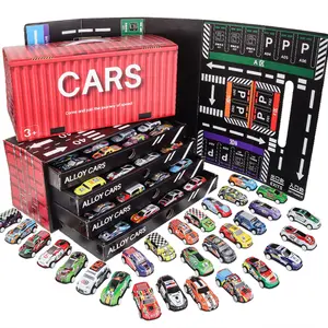 48pcs Alloy Car Model Set, Pull Back Power Diecast Toy Cars, Metal Racing Mini Cars, Party Favors, Includes Box, Suitable for Ages 3+