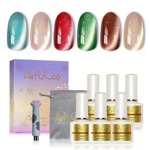 One-Step Gel Nail 6Pcs Set -Luminova | Ultra-Portable Compact Design, Soak Off UV Light Cure Nude Gel Polish Kit for Salon & DIY Nail Art at Home