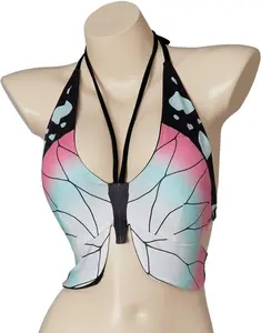 Anime Kochou Shinobu Cosplay Kimetsu no Yaiba Shinobu Swimwear Sexy Bra Top Costume