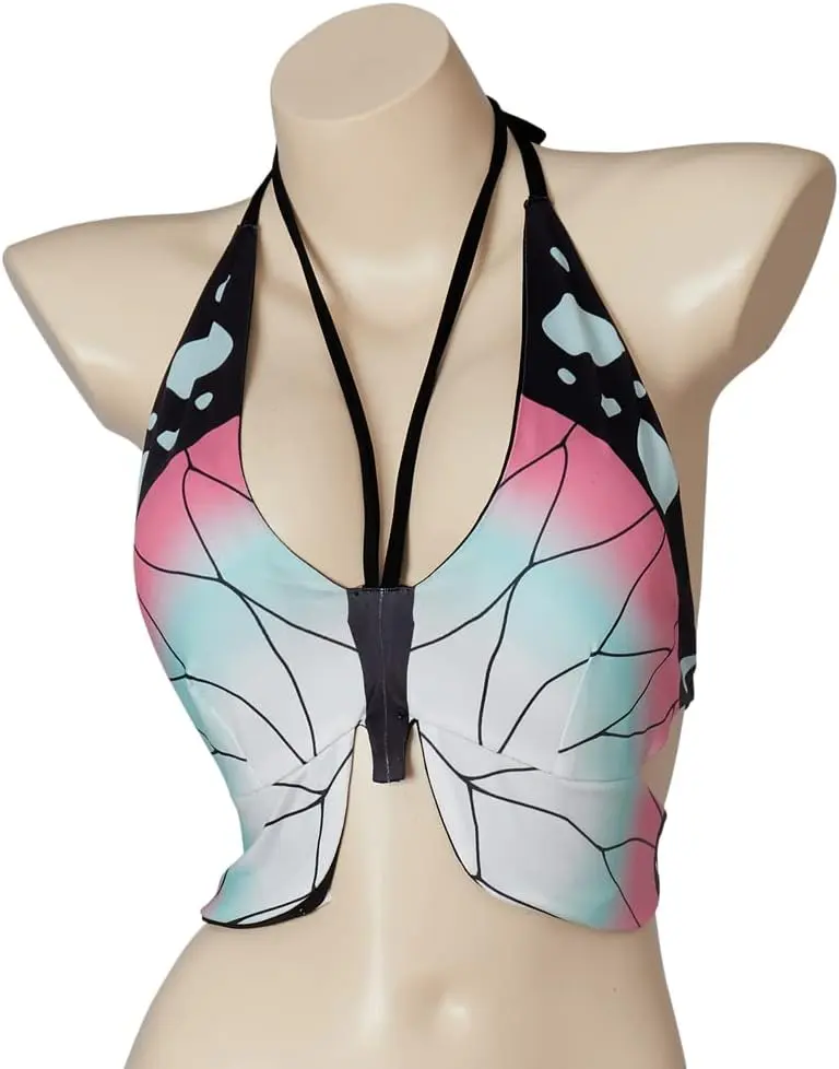 Anime Kochou Shinobu Cosplay Kimetsu no Yaiba Shinobu Swimwear Sexy Bra Top Costume