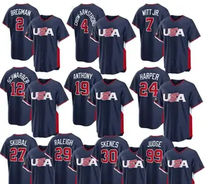 USA Baseball 2026 World Baseball Classic Navy White Jersey, Personalization Men's Baseball Road Stadium Shirt, Custom Name and Number Jersey