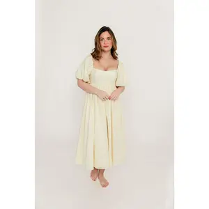 Hamilton Midi Dress in Butter - Bump Friendly (S-XL)