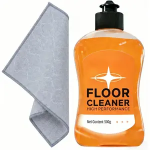 Floor Cleaner Liquid for Mopping, Household Deep Cleaning Solution for Wood,Hardwood,Tile,Laminate,Marble & Porcelain & Bathroom,Orange Scent,17.6 Fl Oz Each(1 Bottle+1 Cleaning Cloth)