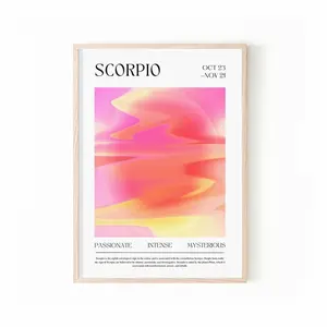 Scorpio Zodiac Wall Art Aura Print,  Scorpio Zodiac Wall Art Printable, Scorpio Astrology Print Frameless Poster 6