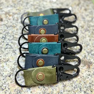 Leather Keychain - Available in Multiple Colors with Secure Metal Clasps and Durable Design