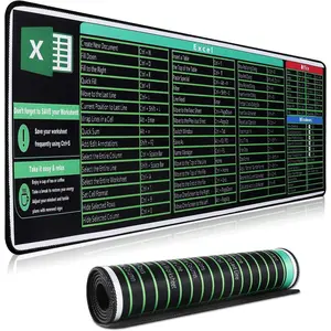 Excel Cheat Sheet Desk Pad,Excel  Pad Shortcuts,Large XXL  pad Gaming|Desk mat for Keyboard and | Non-Slip Computer mat with excel Shortcuts,PC Office Spreadsheet Keyboard Mat