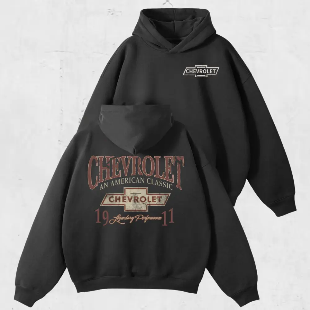 Chevrolet American Classic Hoodie, Sweatshirt, T-Shirt, Vintage Distressed Logo Tee for Chevy Fans, Cotton Crewneck Streetwear with Heritage 1911 Automotive Performance Outfit