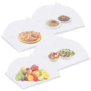 4 Pack 17- Inch Pop - Up Mesh Food Covers for Outdoor Events, Tent Umbrella for BBQs, Screen Tents, Parties Picnics, Fruit Cover