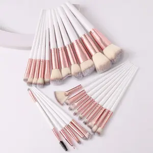 25 Cosmetic Brushes,Which Are Made Of High-Quality Synthetic Fibers And Cover Many Types,Such As Daily Powder Brushes, Foundation Make-Up Brushes, Halo Dye Brushes, Facial Stationary Brushes, Powder Blusher Brushes,Concealer Brushes And Eye Shadow Brushes