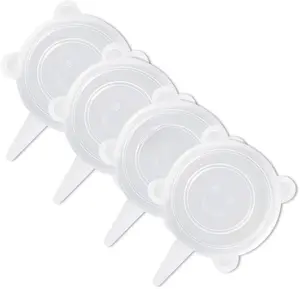 4 Pack 3.75in/9.5cm Silicone Stretch Lids Thicker Reusable Sturdy Food Storage Covers Dishwasher & Freezer Safe Expanding Bowl Lids