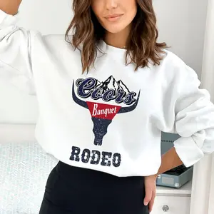 Coors Cowboy Rodeo Inspired Crewneck Sweatshirt For Men Women - Style Selections - Limited Edition Prints - Wide Color Selection - S to 3XL Sizes - Shared Wardrobe Options