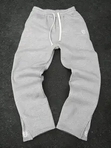 Men's Cleanfit Essential Heavyweight Fleece Joggers, Drawstring Waist, Side Slit Cuffs, Minimal Embroidered Logo, Casual Spring Fall Wear, Casual Athletic Jogging